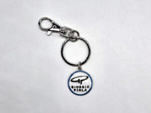 Keyring with Giorgio Piola medal in chrome-plated